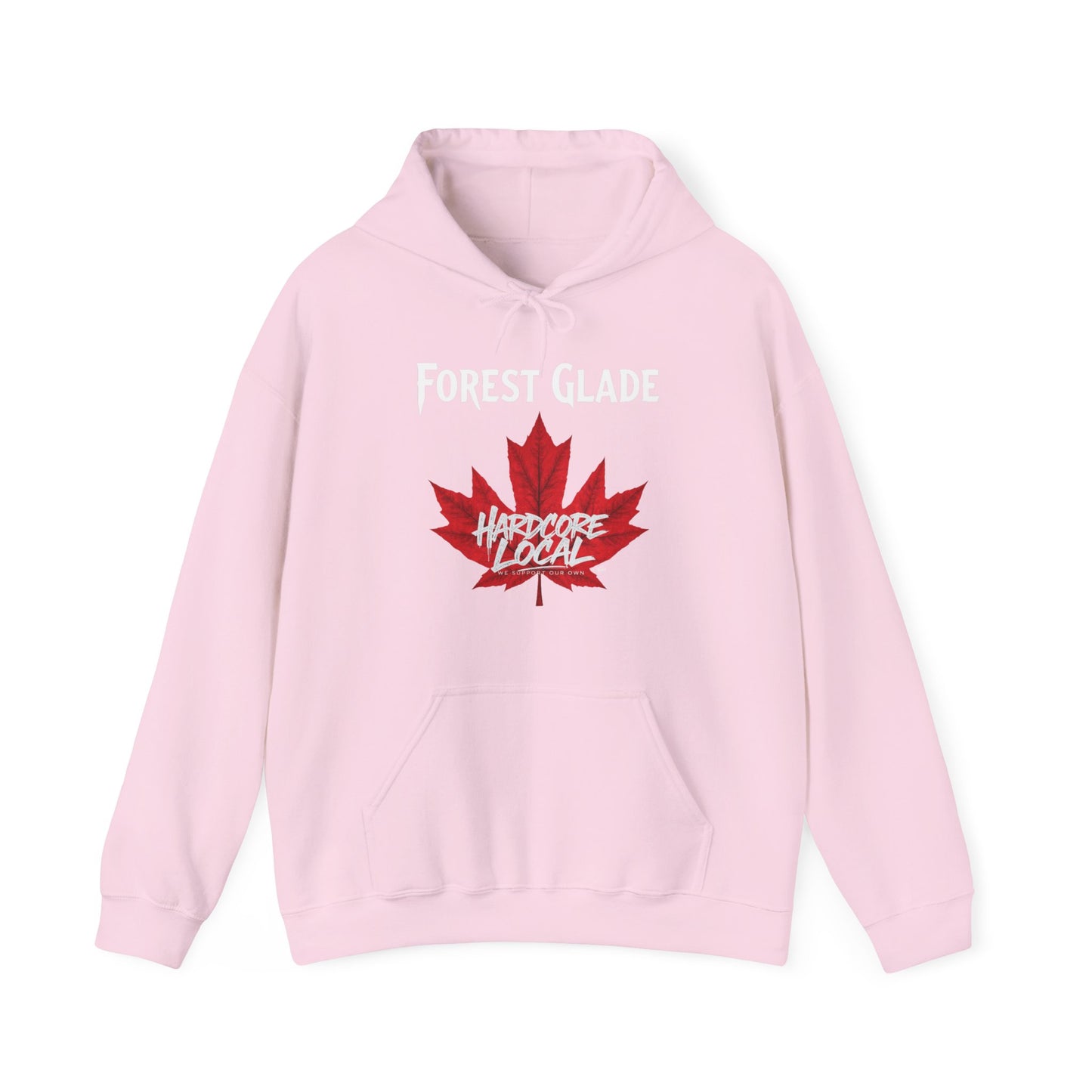 FOREST GLADE RED LEAF HARDCORE LOCAL Hooded Sweatshirt - Unisex Heavy Blend™ Pullover, Casual Hoodie for Every Day, Gift for Friends, Local Pride Apparel Support Your Community Finkz 49