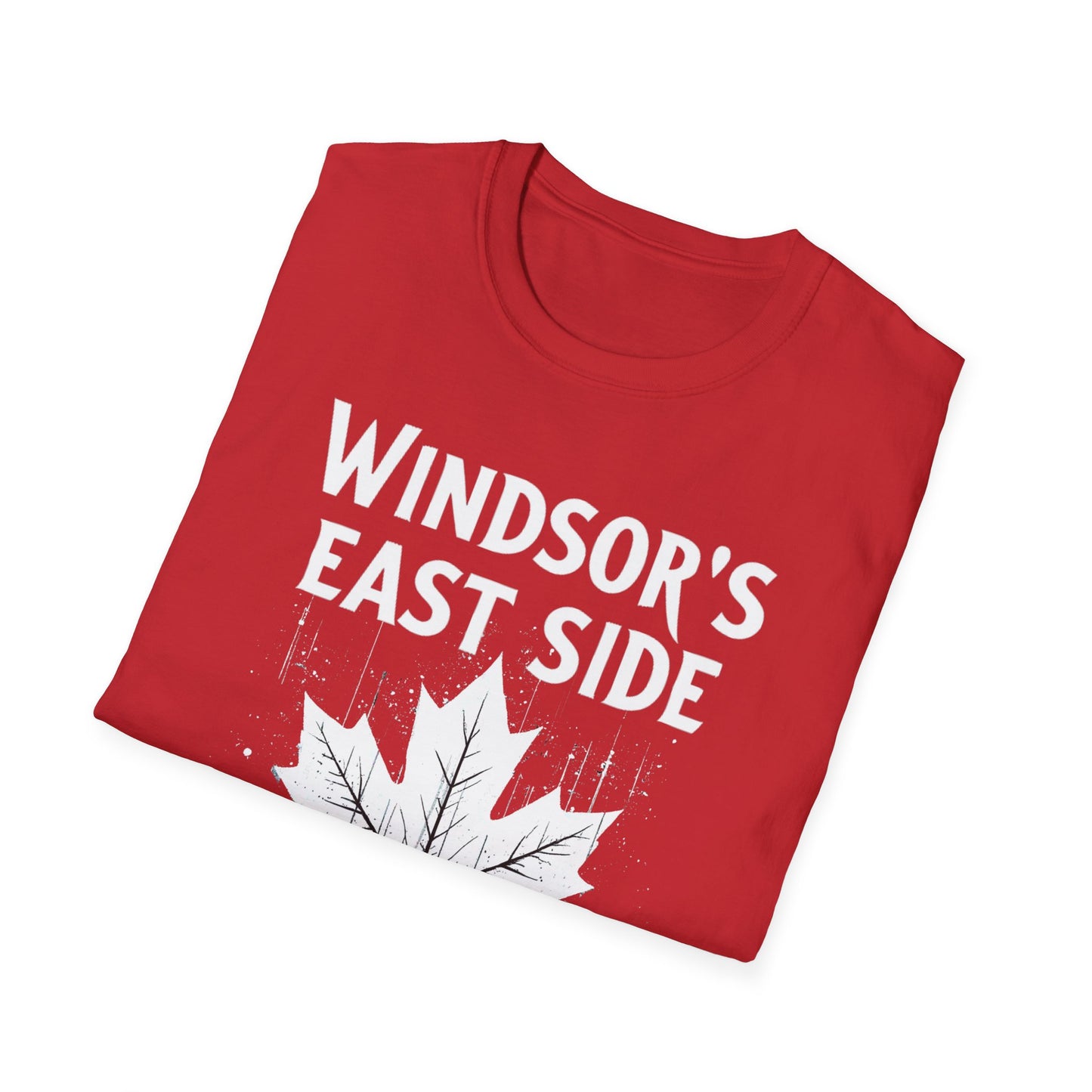 EAST WINDSOR, We Support Our Own 2, Hardcore Local White Leaf T-Shirt, Softstyle Graphic Tee, Unisex Casual Wear, Support Local Merch, Gift for Community Lovers Finkz Windsor