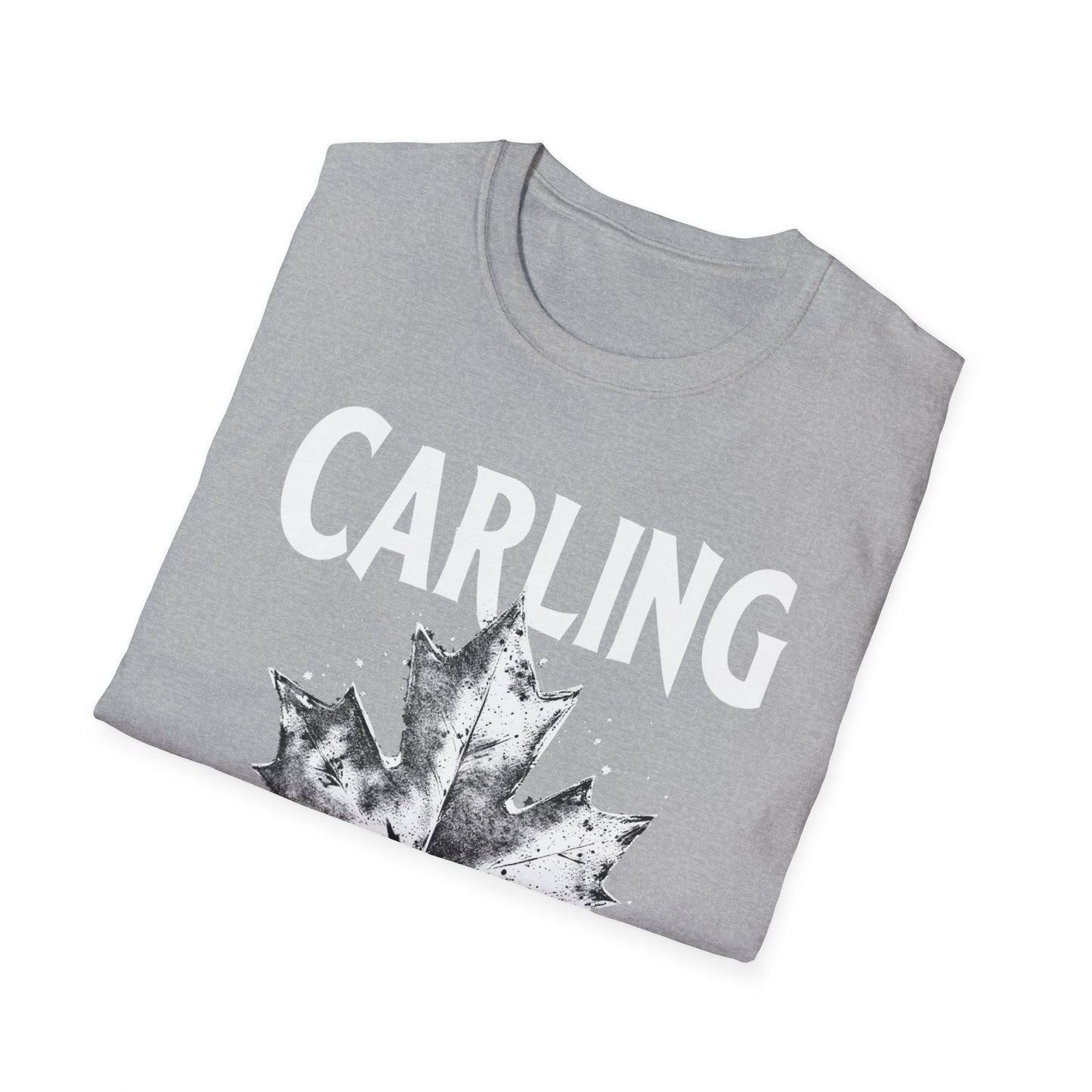 Carling Hardcore Rep'n White Leaf T-Shirt, c02-n03-s007 Softstyle Graphic Tee, Unisex Casual Wear, Support'n Locals Merch, Gift for Community Lovers.