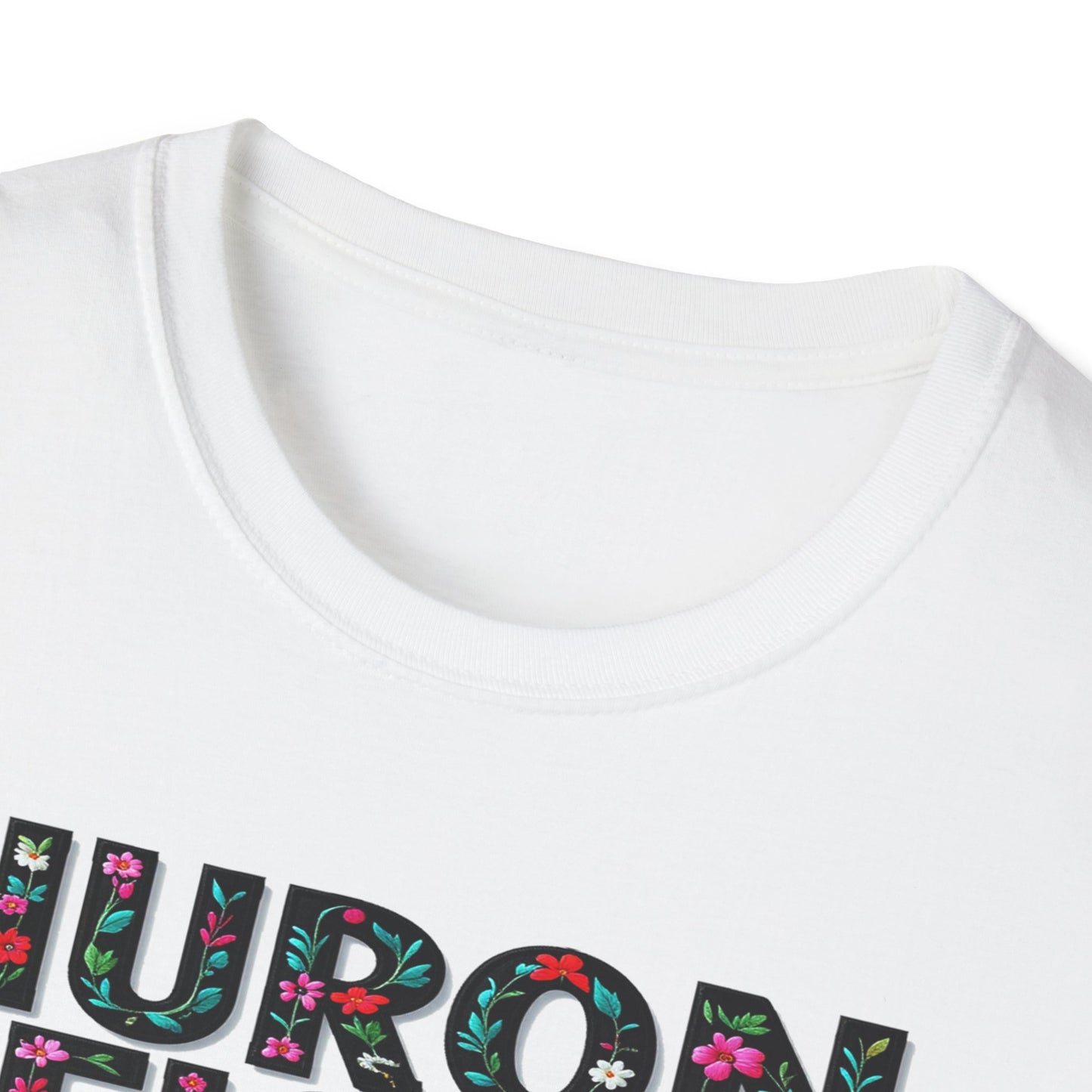 Huron Heights Local Gal Flower-Heart T-Shirt, c02-n01-s005 Softstyle Graphic Tee, Unisex Casual Wear, Support Local Merch, Gift for Community Lovers, Finkz WINDSOR