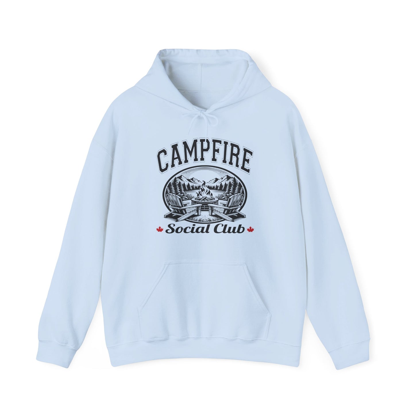 Campfire Social Club Chairs Cozy Hoodie | Unisex Sweatshirt for Nature Lovers, Casual Wear, Gift for Him/Her, Outdoor Adventures, Cozy Days Canada Patriotic wednesday