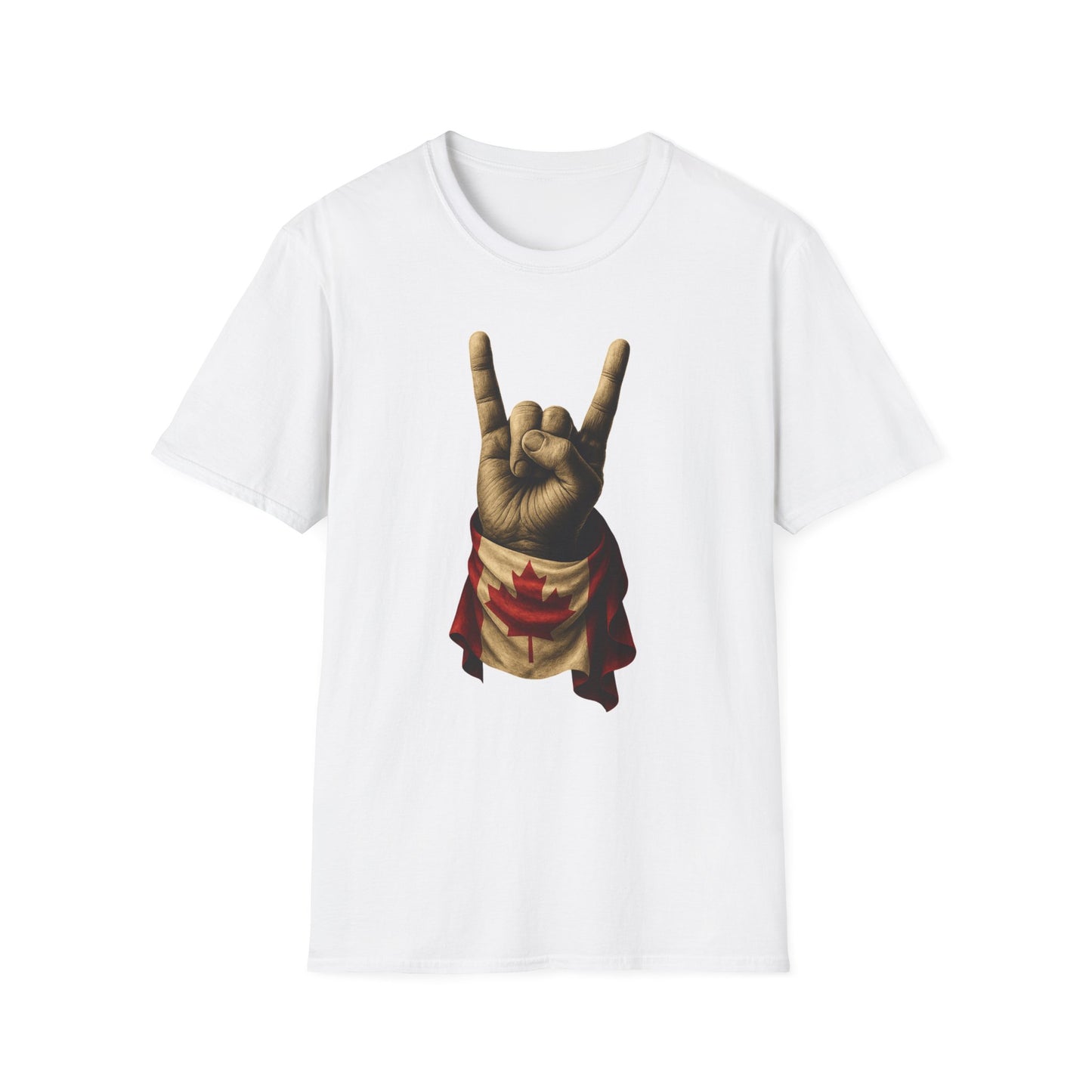 Canada Rocks T-Shirt, Softstyle Graphic Tee, Unisex Casual Wear, Support Local Merch, Gift for Community Lovers, Can-s001