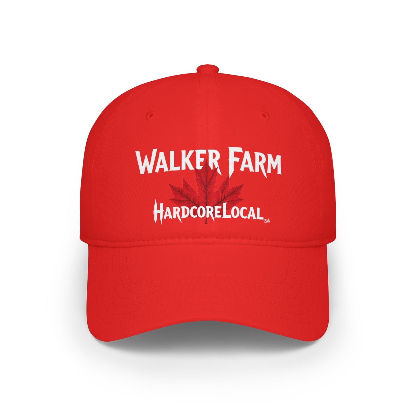 WALKER FARM HARDCORE  BIG LEAF Low Profile Baseball Cap - Red Hat for Community Lovers FINKZ WINDSOR