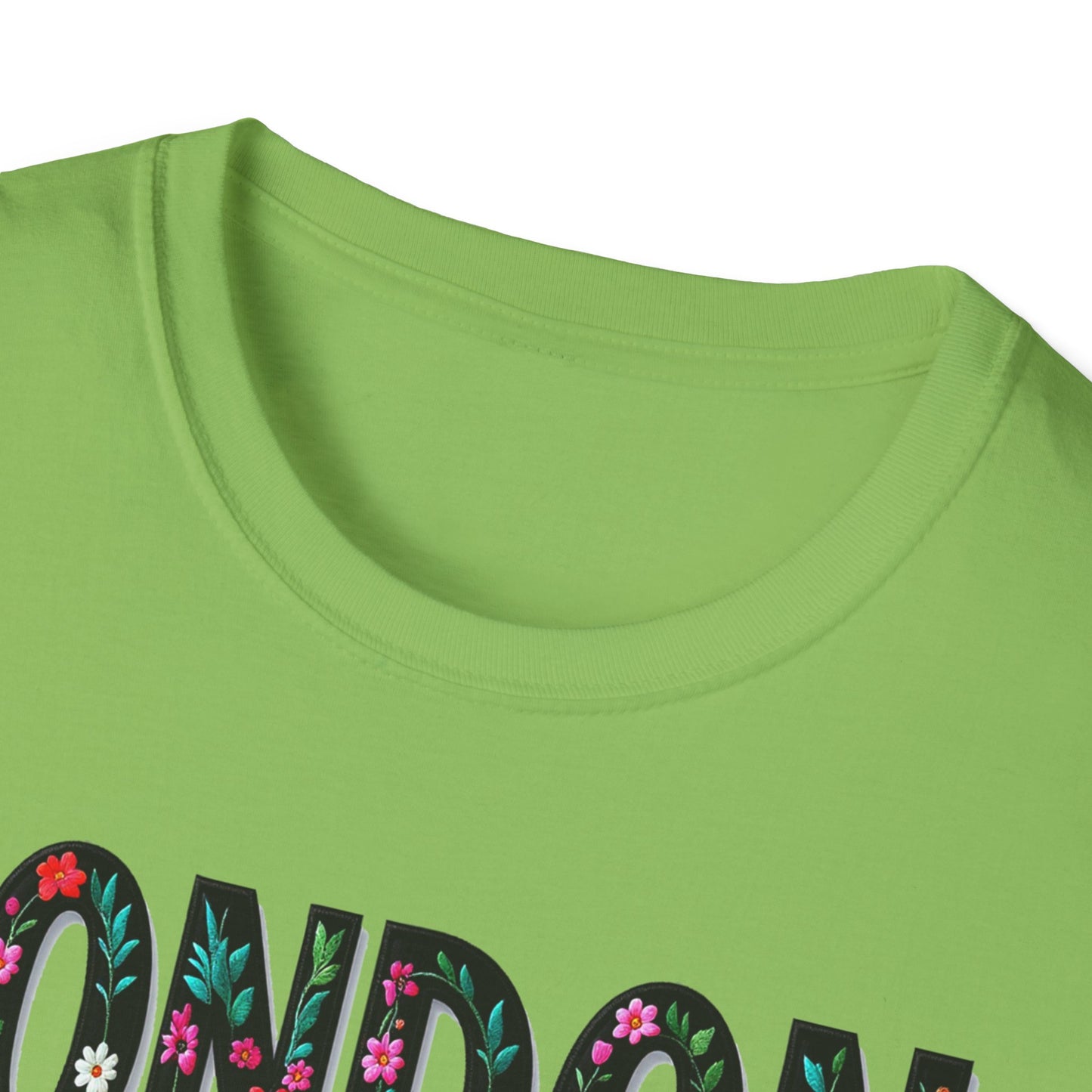 London Local Gal Flower-Heart T-Shirt, c02-n00-s005 Softstyle Graphic Tee, Unisex Casual Wear, Support Local Merch, Gift for Community Lovers, Finkz WINDSOR