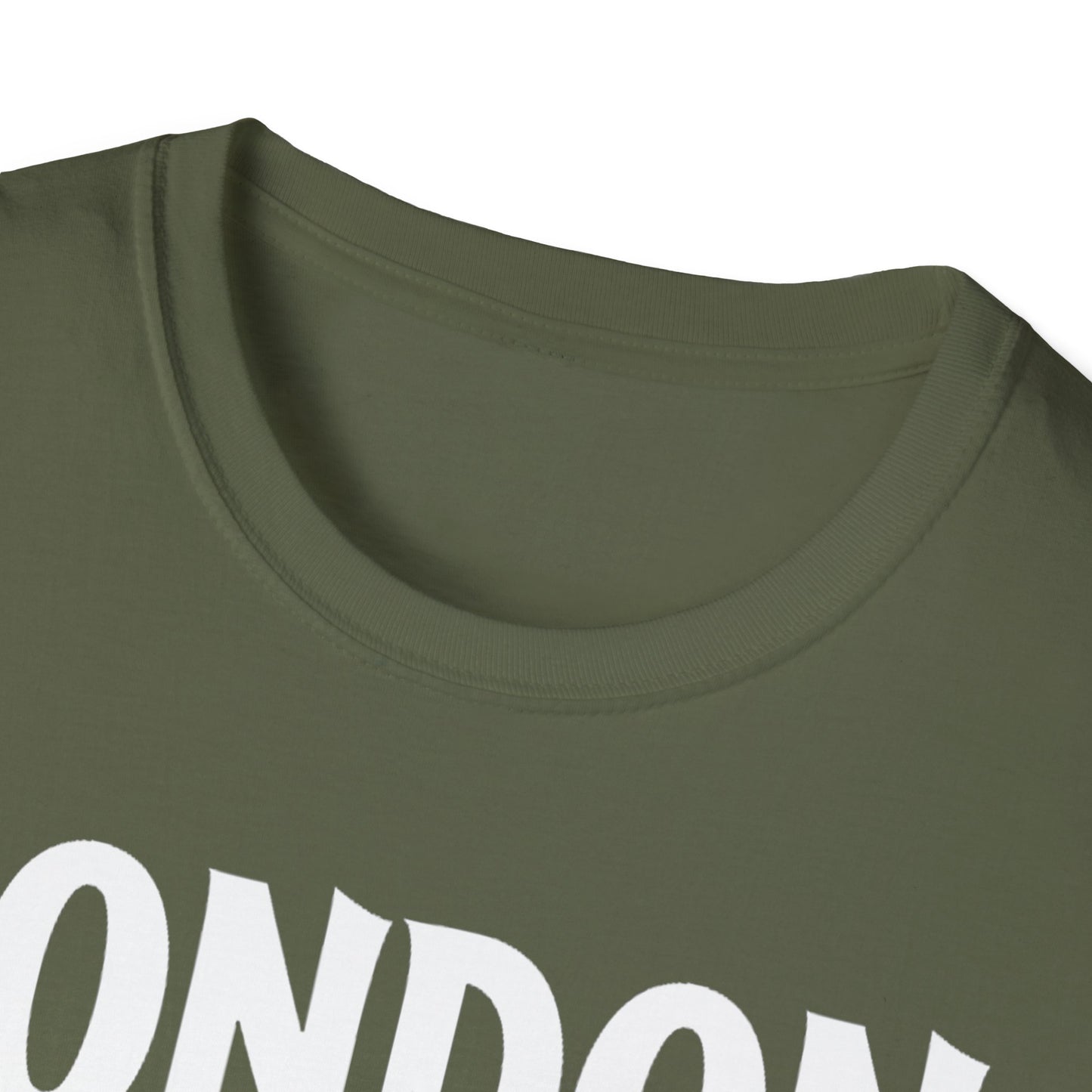 London Hardcore We Support Our Own Red Leaf T-Shirt, c02-n00-s006 Softstyle Graphic Tee, Unisex Casual Wear, Support'n Locals Merch, Gift for Community Lovers.