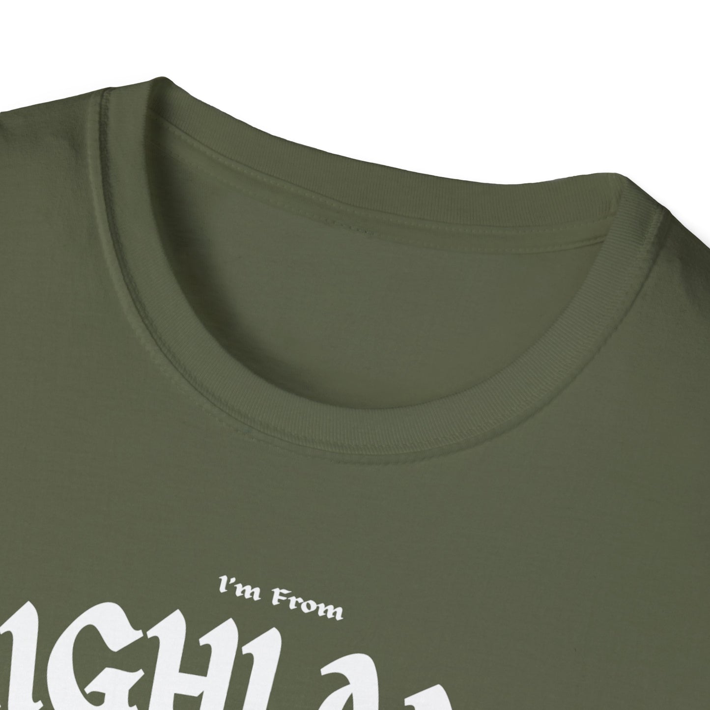 Highland Underestimate Gal T-Shirt, c02-n05-s001 Softstyle Graphic Tee, Unisex Casual Wear, Support'n Locals Merch, Gift for Community Lovers.