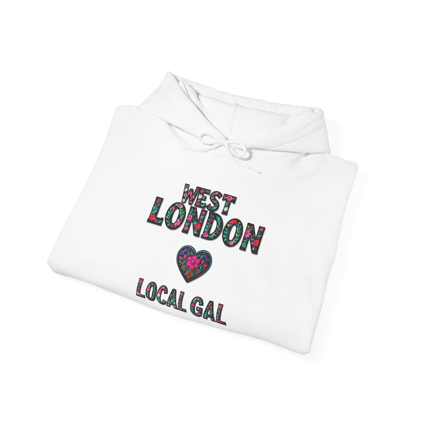 West London Local Gal Flower c02-n08-hs005, Hooded Sweatshirt -  Unisex Heavy Blend™ Pullover, Casual Hoodie for Every Day, Gift for Friends, Support'n Locals -Local Pride Apparel Support Your Community