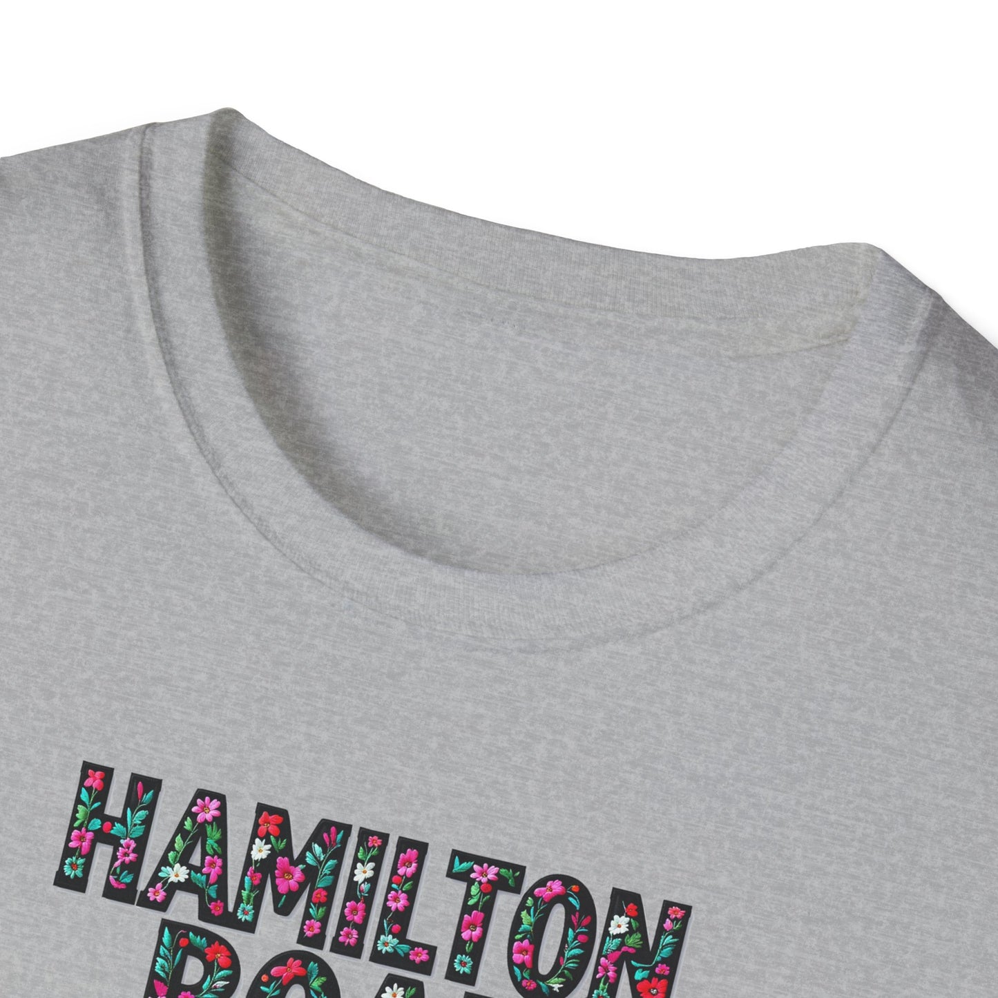 Hamilton Road Local Gal Flower-Heart T-Shirt, c02-n04-s05  Softstyle Graphic Tee, Unisex Casual Wear, Support Local Merch, Gift for Community Lovers, Finkz WINDSOR