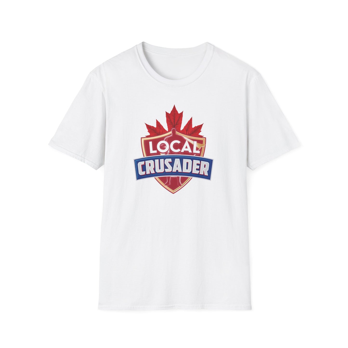 Local Crusader, Leaf T-Shirt, Softstyle Graphic Tee, Unisex Casual Wear, Support Local Merch, Gift for Community Lovers, Finkz