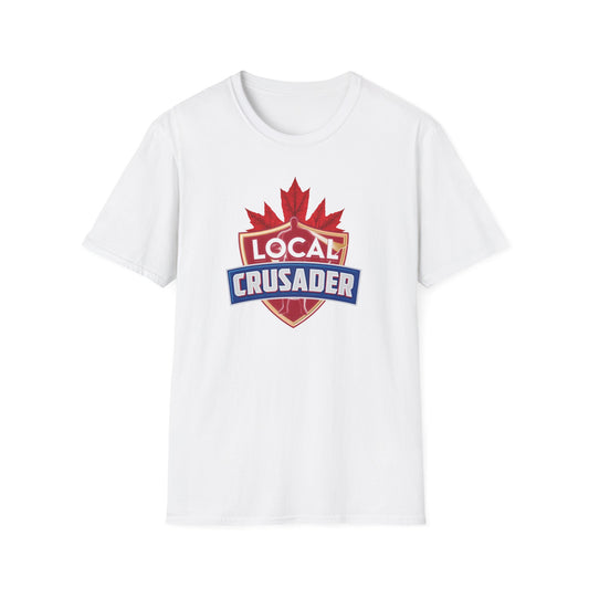 Local Crusader, Leaf T-Shirt, Softstyle Graphic Tee, Unisex Casual Wear, Support Local Merch, Gift for Community Lovers, Finkz