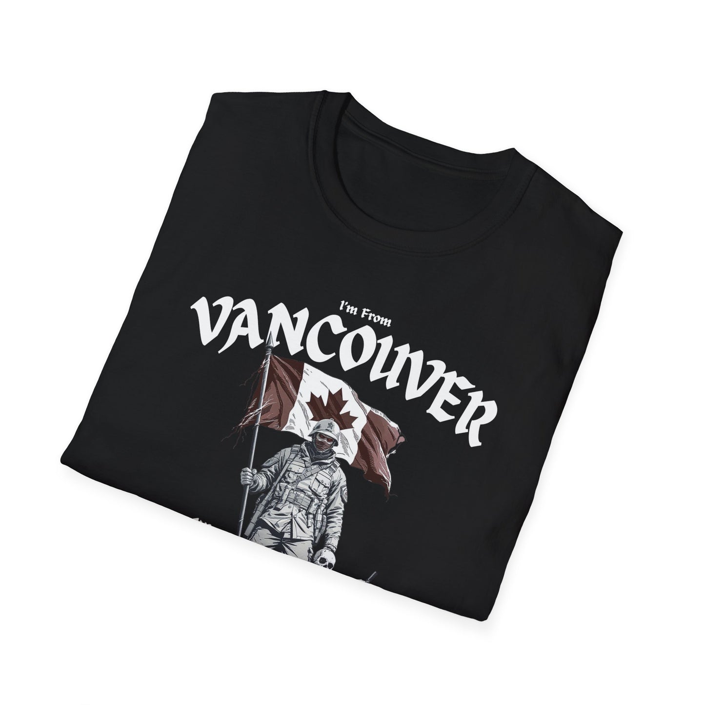 Vancouver Underestimate Guy T-Shirt, c13-n00-s002 Softstyle Graphic Tee, Unisex Casual Wear, Support'n Locals Merch, Gift for Community Lovers.