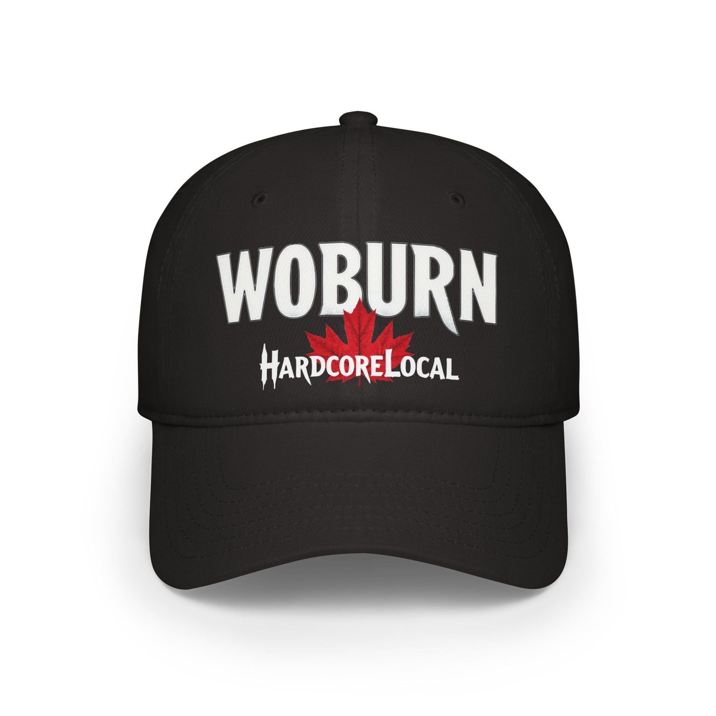 Woburn HARDCORE LOCAL Red LEAF Low Profile Baseball Cap - Hat for Community Lovers c06-n06-h01