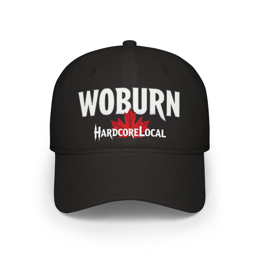 Woburn HARDCORE LOCAL Red LEAF Low Profile Baseball Cap - Hat for Community Lovers c06-n06-h01