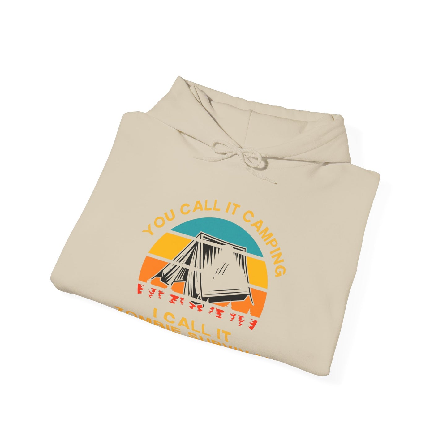 Zombie Survival Training Hoodie | HappyCamperCrew.Com 100% Authentic | Cozy Camping Hoodie | Unisex Hooded Sweatshirt for Nature Lovers, Casual Wear, Gift for Him/Her, Outdoor Adventures, Cozy Days & Warm Nights by the Campfire