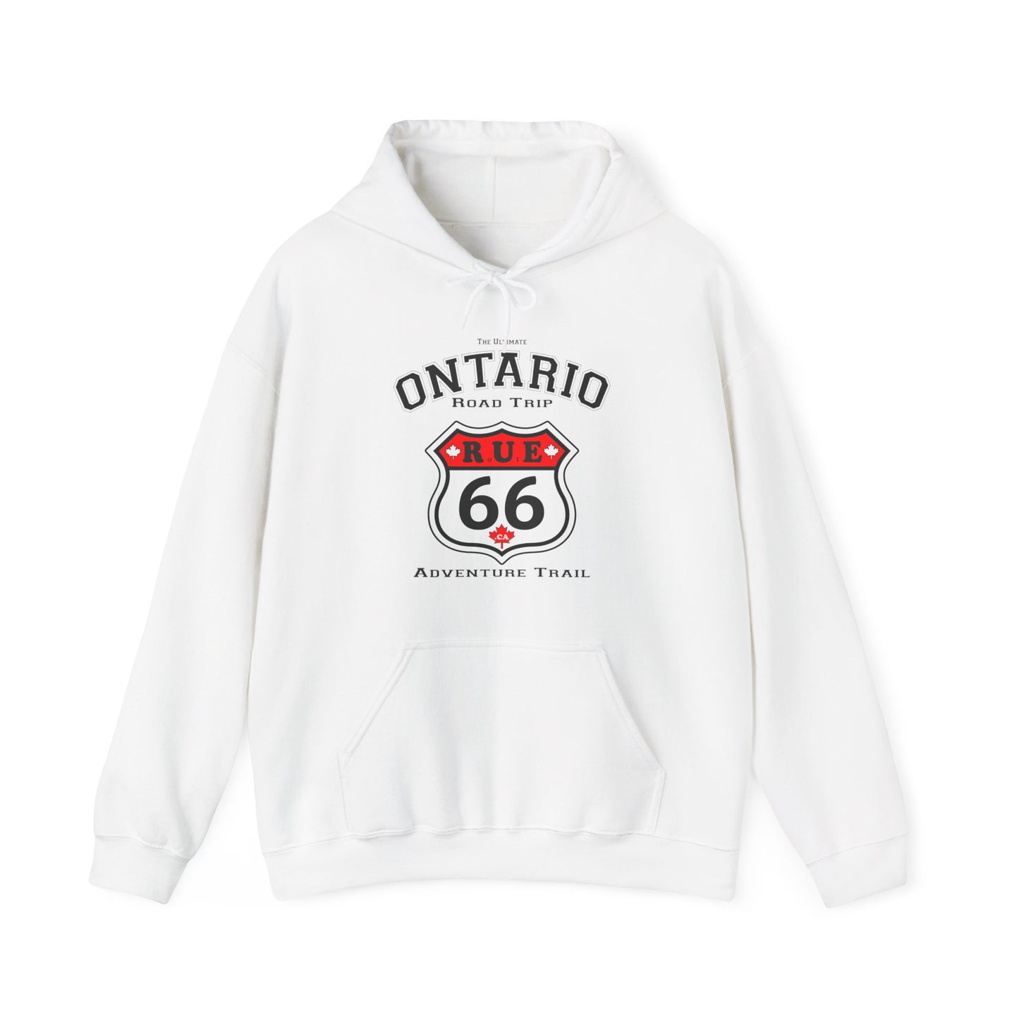 Ontario Road Trip White | Rue66.ca 100% Authentic | Cozy Camping Hoodie | Unisex Hooded Sweatshirt for Nature Lovers, Casual Wear, Gift for Him/Her, Outdoor Adventures, Cozy...