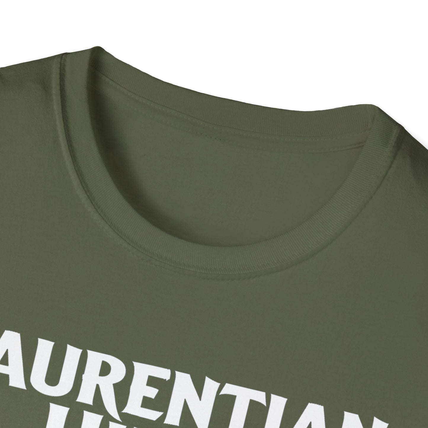 Laurentian Hills Hardcore Rep'n White Leaf T-Shirt, c03-n06-s007 Softstyle Graphic Tee, Unisex Casual Wear, Support'n Locals Merch, Gift for Community Lovers.