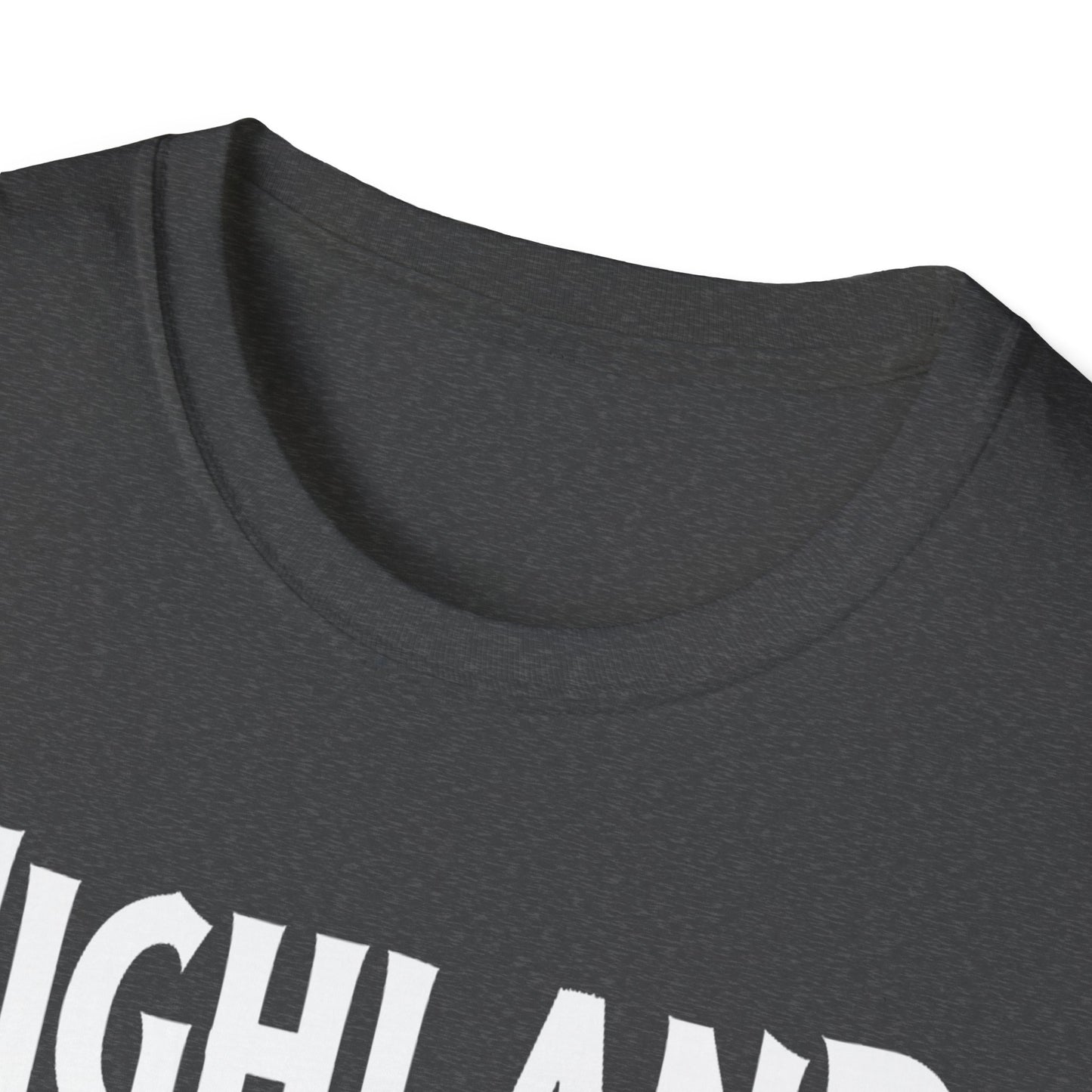 Highland Hardcore We Support Our Own Red Leaf T-Shirt, c02-n05-s006 Softstyle Graphic Tee, Unisex Casual Wear, Support'n Locals Merch, Gift for Community Lovers.