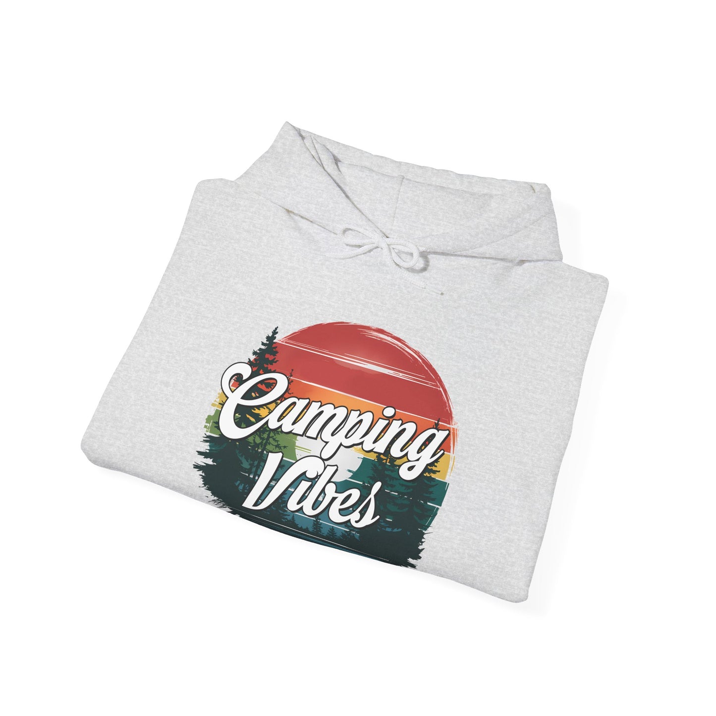Camping Vibes Hoodie | HappyCamperCrew.Com 100% Authentic | Cozy Camping Hoodie | Unisex Hooded Sweatshirt for Nature Lovers, Casual Wear, Gift for Him/Her, Outdoor Adventures, Cozy Days & Warm Nights by the Campfire
