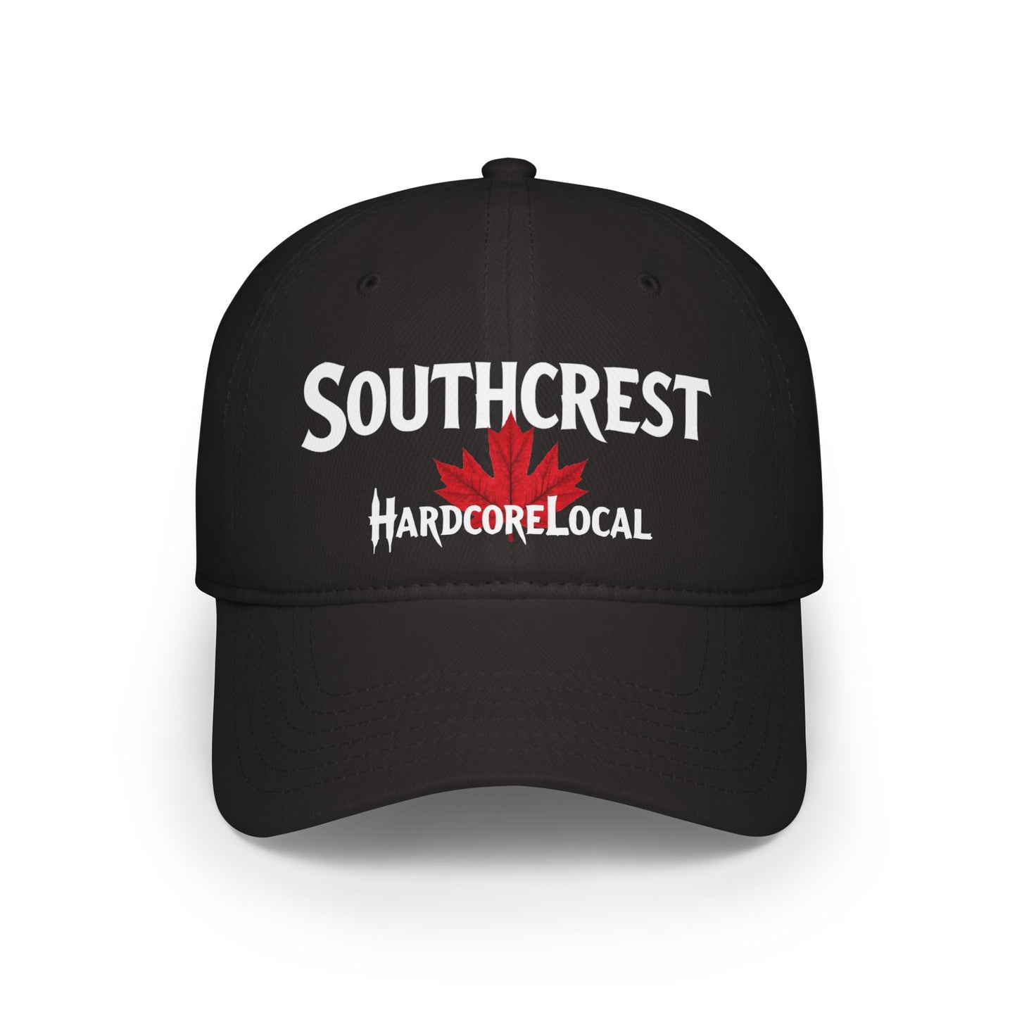 Southcrest HARDCORE LOCAL Red LEAF Low Profile Baseball Cap - Hat for Community Lovers