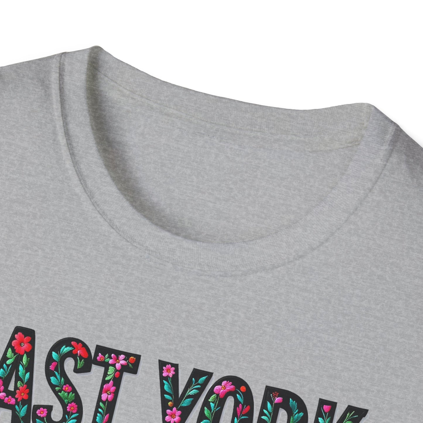 East York Local Gal Flower-Heart T-Shirt, c06-n02-s005 Softstyle Graphic Tee, Unisex Casual Wear, Support Local Merch, Gift for Community Lovers, Finkz WINDSOR