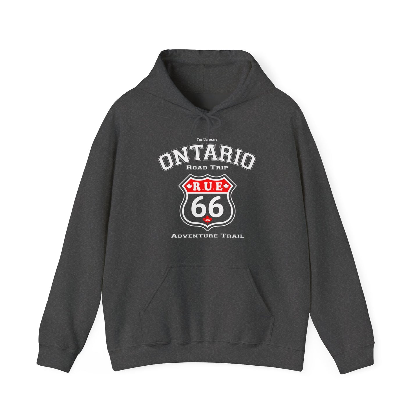 Ontario Road Trip Black | Rue66.ca 100% Authentic | Cozy Camping Hoodie | Unisex Hooded Sweatshirt for Nature Lovers, Casual Wear, Gift for Him/Her, Outdoor Adventures, Cozy...